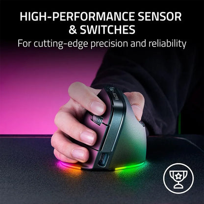Razer Pro Click V2 Vertical Wireless Mouse - Ergonomic 6 Button Design for Enhanced Comfort and Productivity