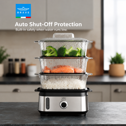 Brave Smartcook 9L 3-Tier Electric Food Steamer 950W | Baby Food  with Auto Shut-Off (BSC-01)