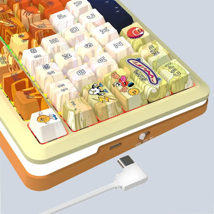 Fleckact Pro Art 3modes Connections With Lcd Screen Gasket Mounted Mechanical Keyboard