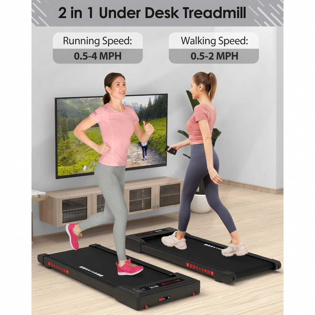 Gamvity 2 5HP Slim Under Desk Walking Pad Treadmill with LED Display