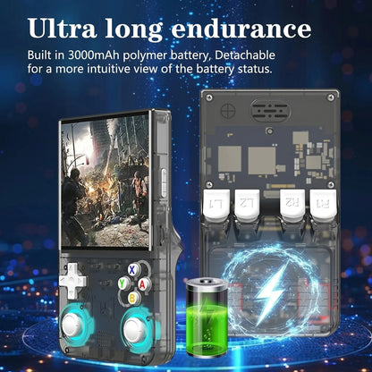 R36 Ultra Retro Handheld Game Console with 64GB - Transparent Black product image
