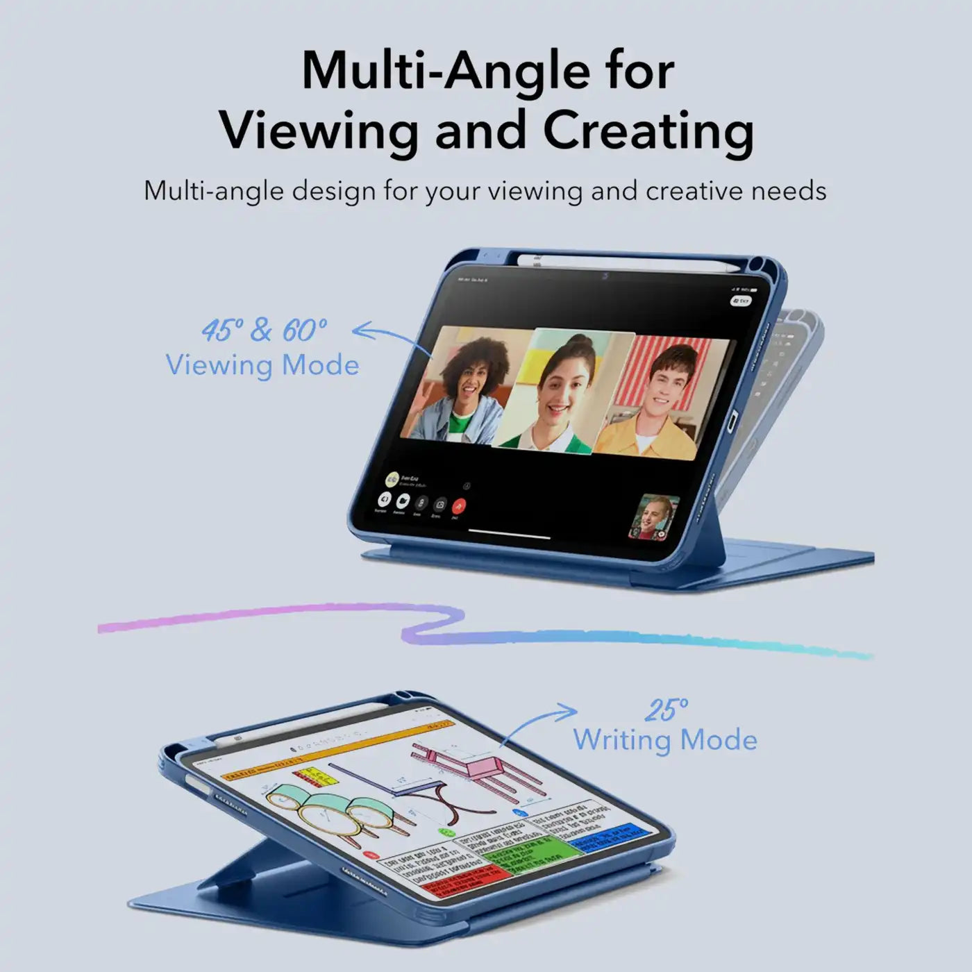 ESR iPad 10 11 Flip Magnetic Case - Navy Blue additional product image