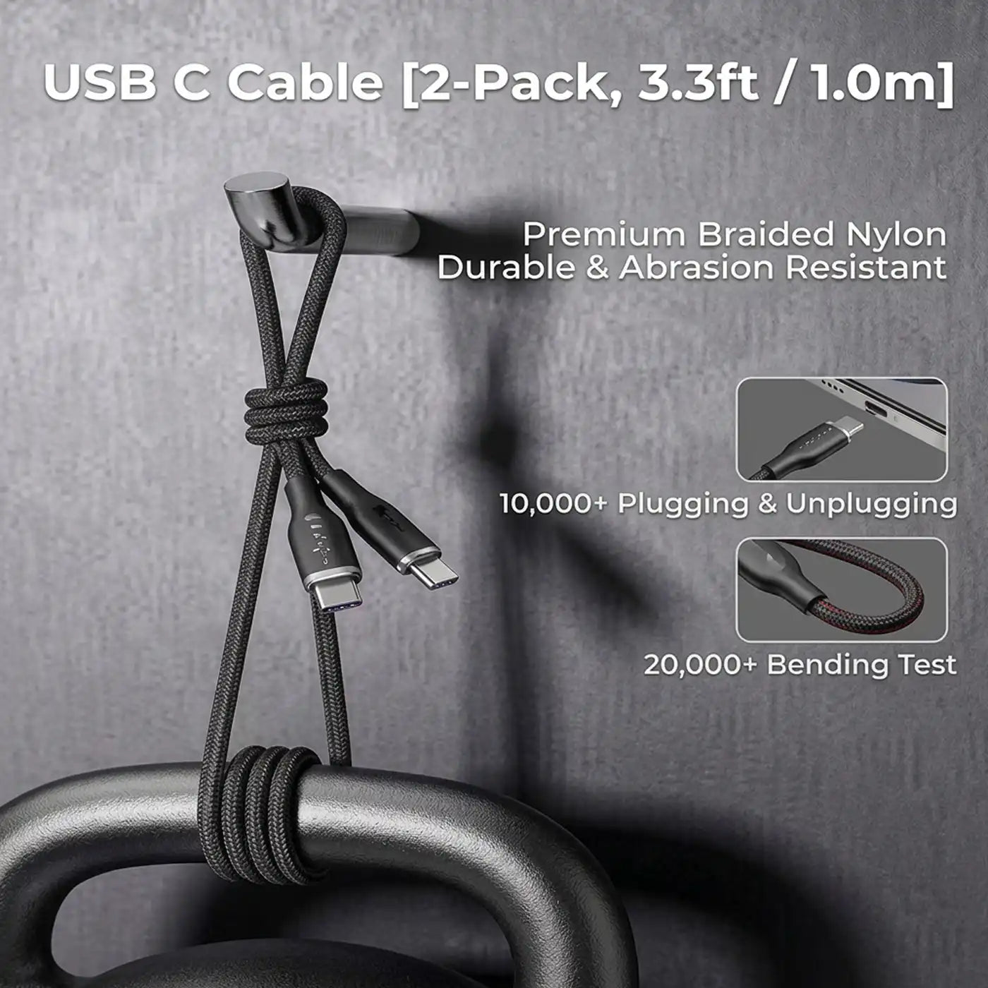 Voltme Powerlink USB C to USB C 1 8M 5A 100W Cable - Black product image