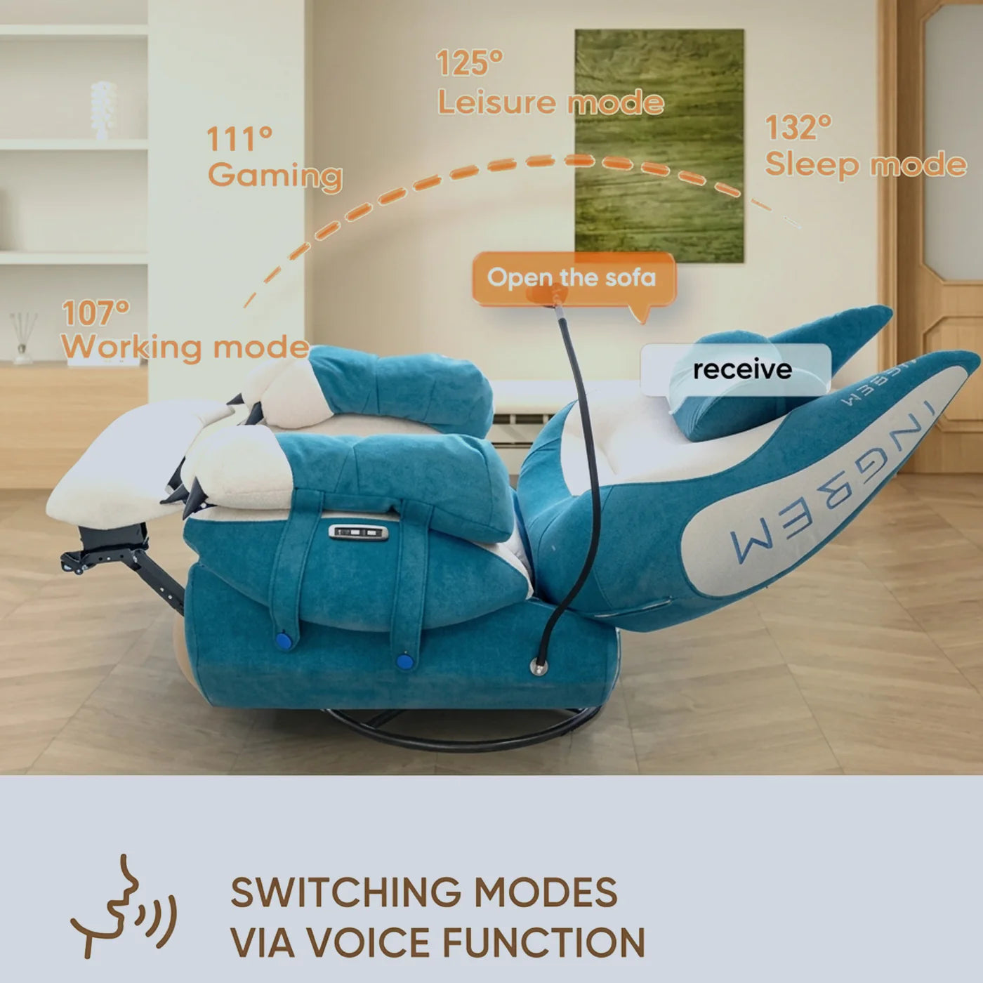 Ingrem Power Smart Sofa Recliner - Orange product image