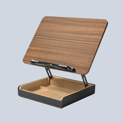 Gamvity Multi-Function Adjustable Wooden & Aluminum Laptop Stand Storage Base
