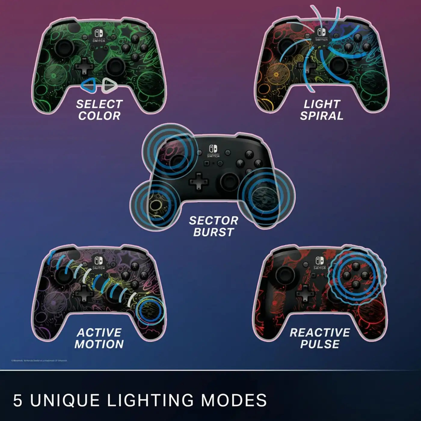 PowerA Enhanced Wireless Controller for Nintendo Switch Lumectra Galactic Vortex