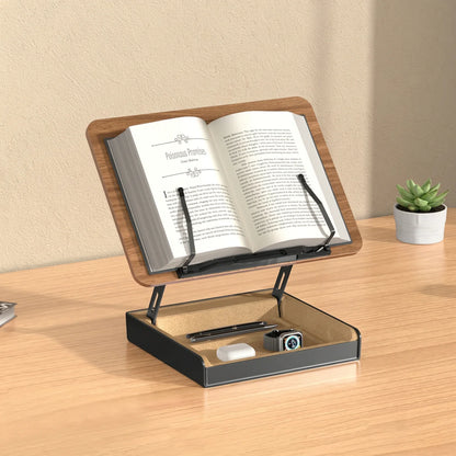 Gamvity Multi-Function Adjustable Wooden & Aluminum Laptop Stand Storage Base