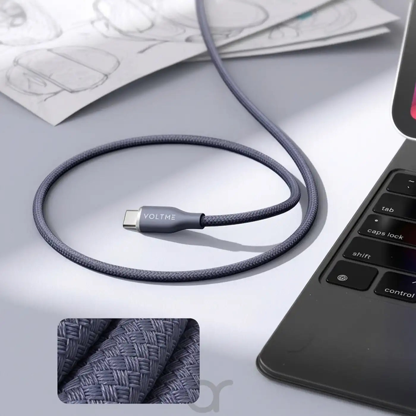 Voltme Powerlink USB C to USB C 1 8M 5A 100W Cable - Blue additional product image