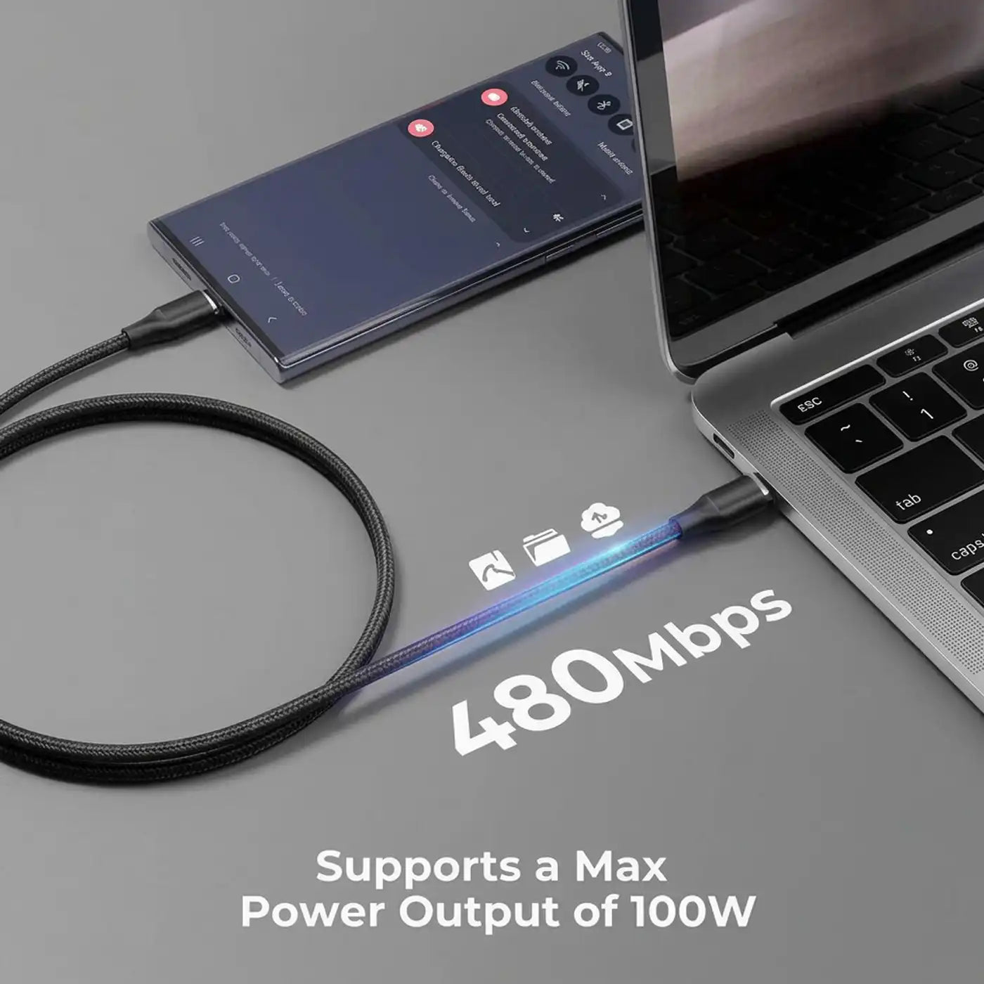 Voltme Powerlink USB C to USB C 1 8M 5A 100W Cable - Black product photo