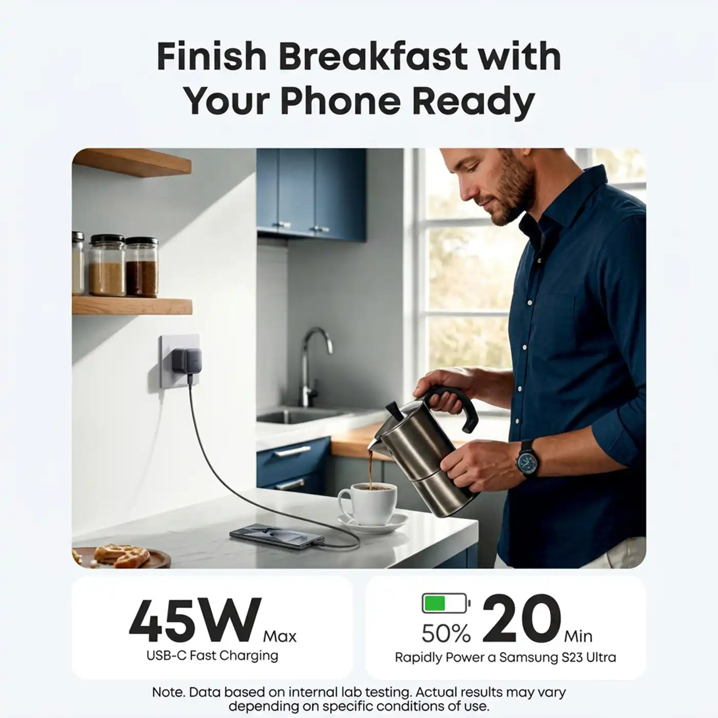 Anker Nano 45W Charger with USB-C Cable 6ft product photo