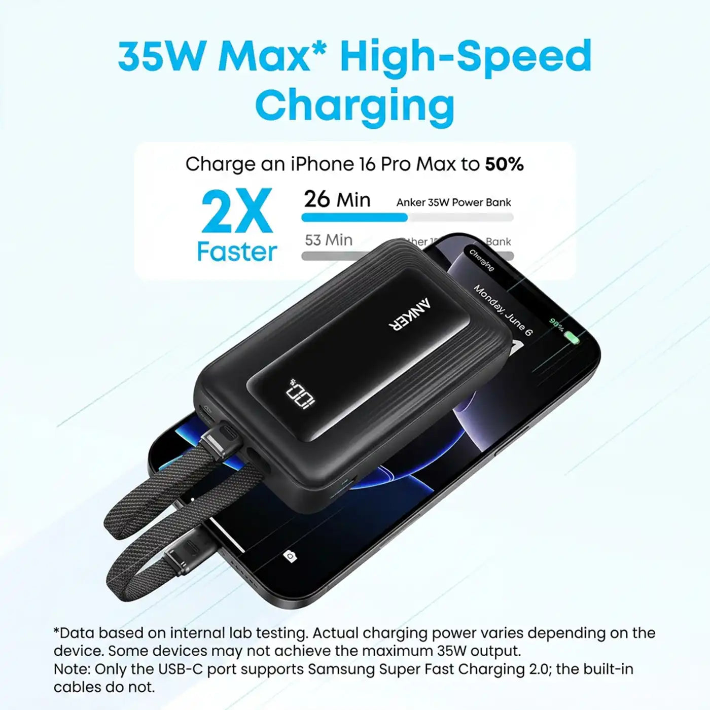 Anker Zolo Power Bank 10000mAh 35W - Black additional product image