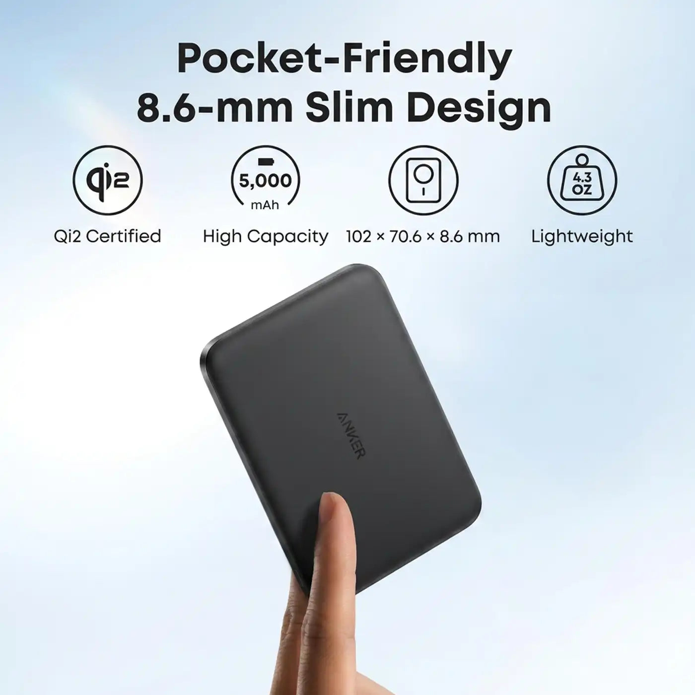 Anker Nano Power Bank Slim 5000 Mah Black product image