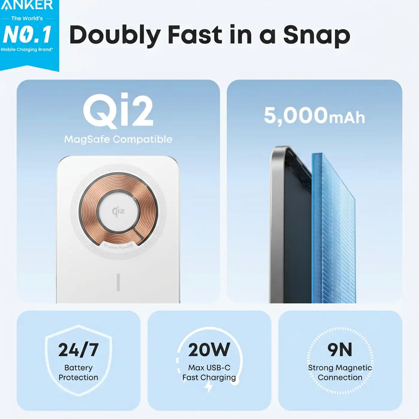 Anker Nano Power Bank Slim 5000 Mah White additional product image