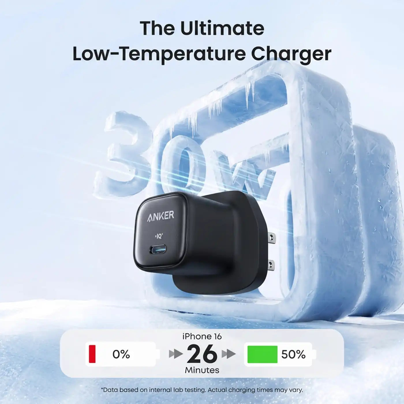 Anker Zolo Charger 30W PD 3 0 with USB-C to C Black product image