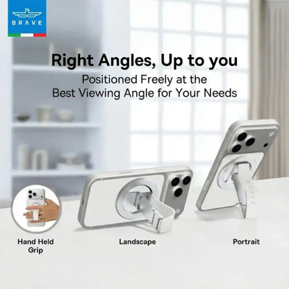 BRAVE MagGrip 3-in-1 Magnetic Phone Grip & Kickstand -Silver additional product image