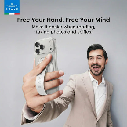 BRAVE MagGrip 3-in-1 Magnetic Phone Grip & Kickstand -Silver product image