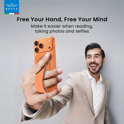 BRAVE MagGrip 3-in-1 Magnetic Phone Grip & Kickstand -Cosmic Orange