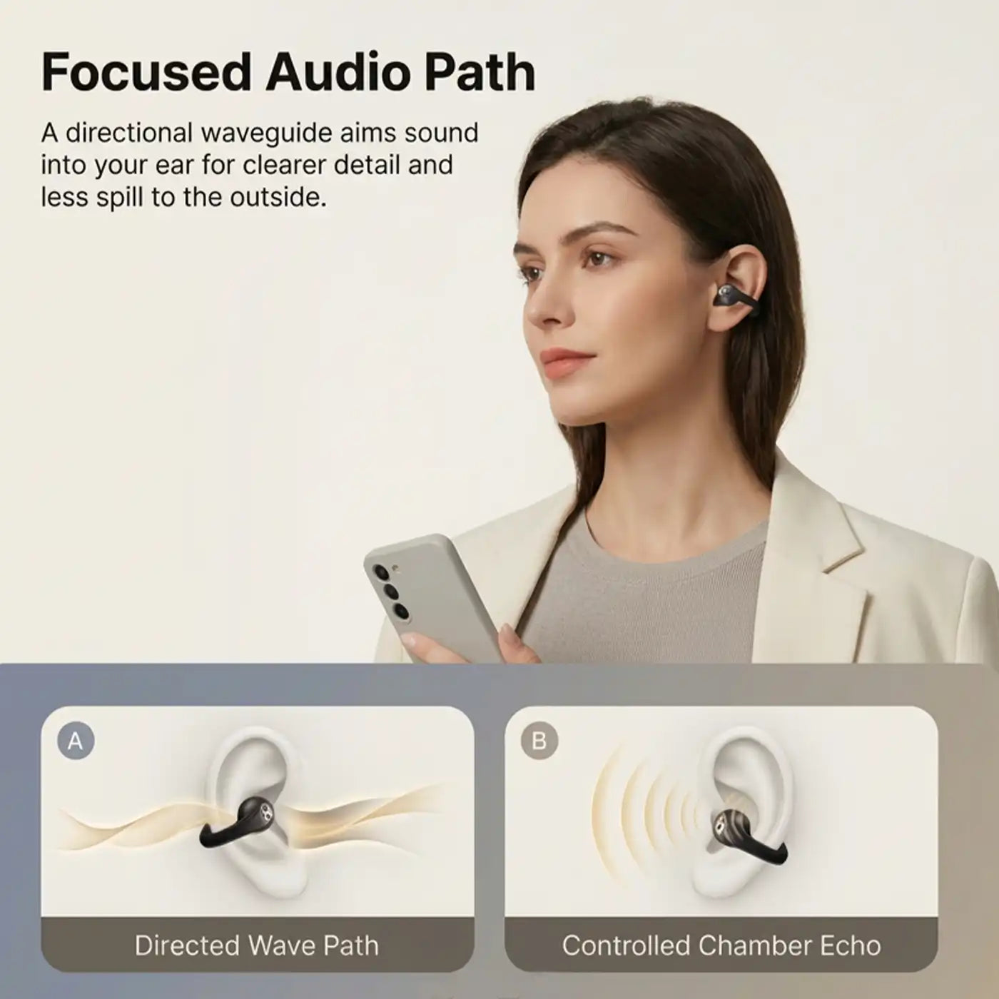 BRAVE ClipFit Pro Open-Ear Wireless Earbuds E-32BK Black product image