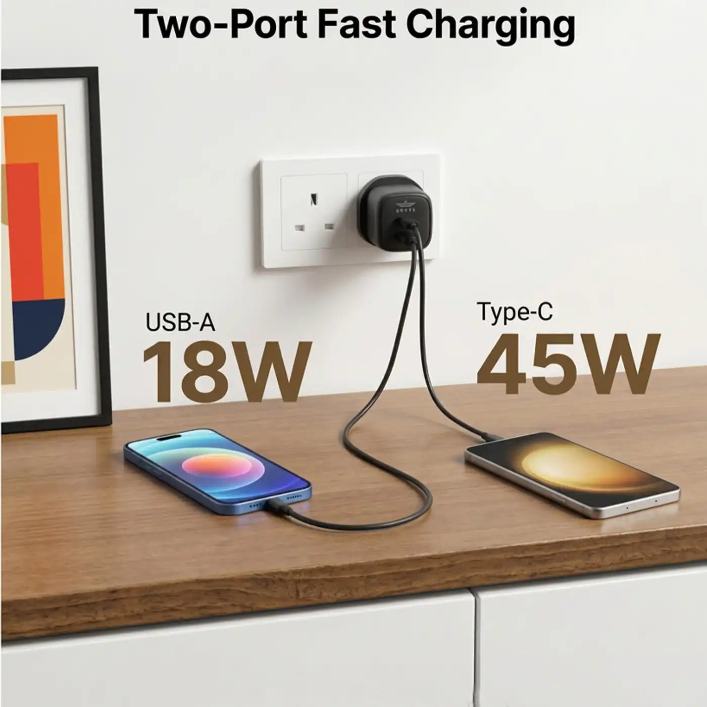 BRAVE BTC-43 45W GaN Super Fast Charger - Black product photo