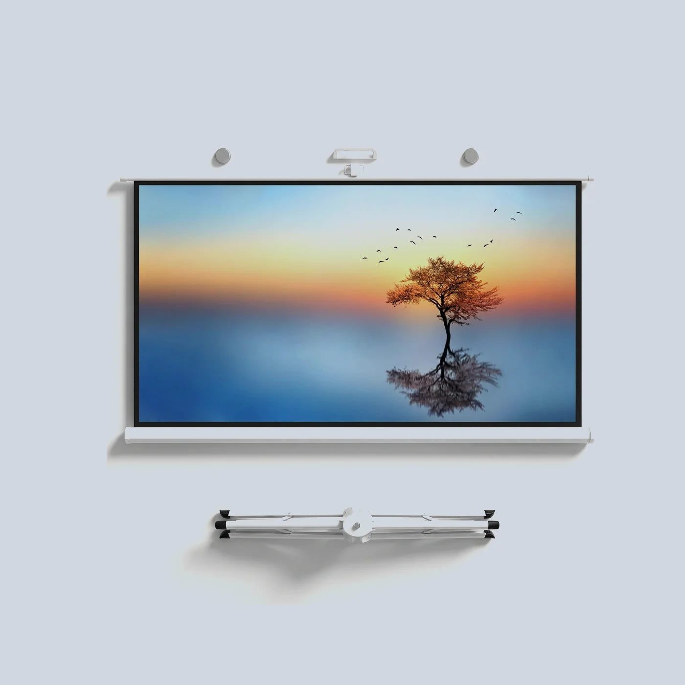 Gamvity 120-inch Tripod Projector Screen 4 3 Aspect Ratio Matte White