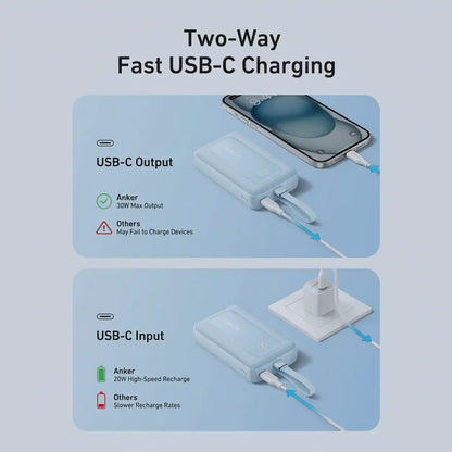 Anker Zolo Power Bank 20000mAh with Built-in USB-C Cable White product photo