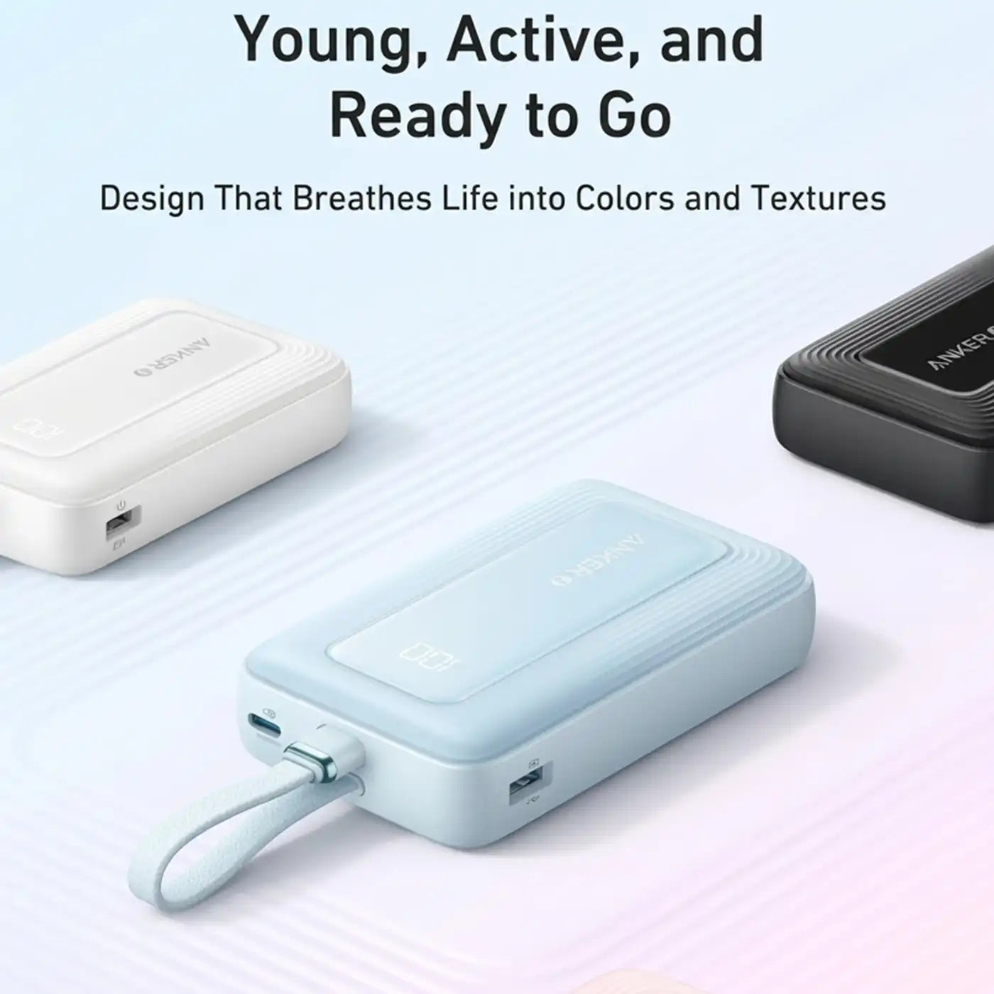 Anker Zolo Power Bank 20000mAh with Built-in USB-C Cable White additional product image