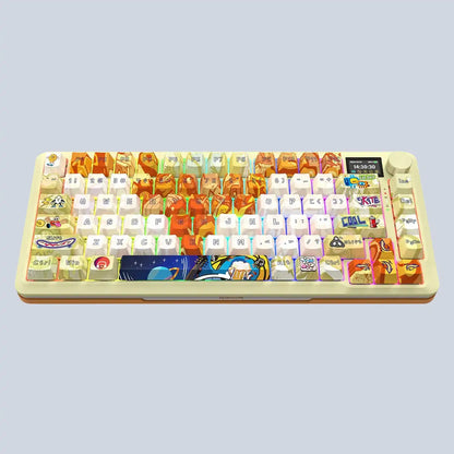 Fleckact Pro Art 3modes Connections With Lcd Screen Gasket Mounted Mechanical Keyboard