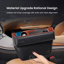 Brave CAR STORAGE ORGANIZER LEATHER CAR SEAT GAP STORAGE -BLACK additional product image