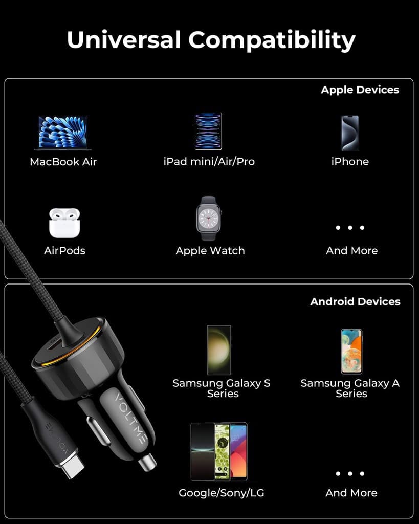 Voltme Cazo Series Car Charger Cazo 52 5W C-A with Magnetic Cable product photo
