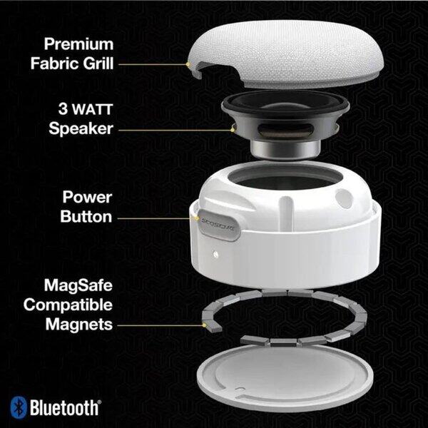 Scosche BoomCan Portable Magnetic Wireless Speaker White additional product image
