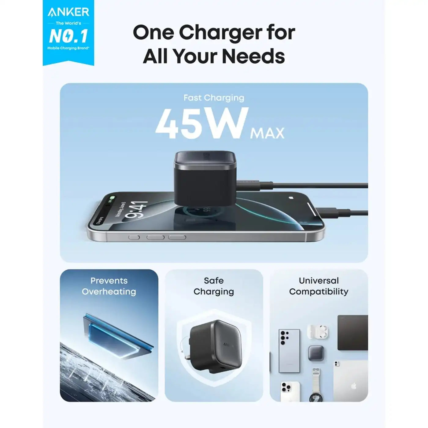 Anker Nano Charger 45W Black product photo