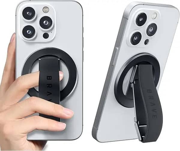 Brave GRIP 3 in 1 Magnetic Grip & Kickstand Black product photo