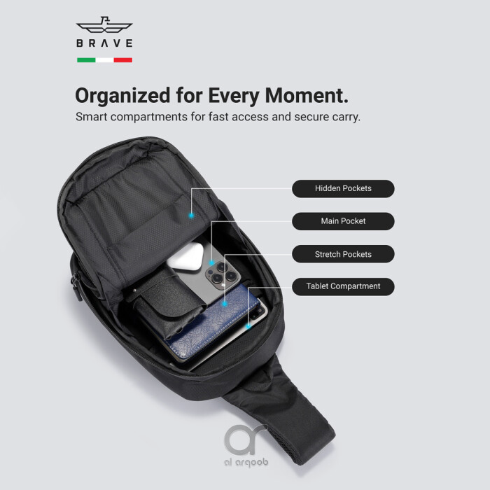 Brave BTP-07 Sling Bag Portable Gadget Storage for Travel - Black additional product image