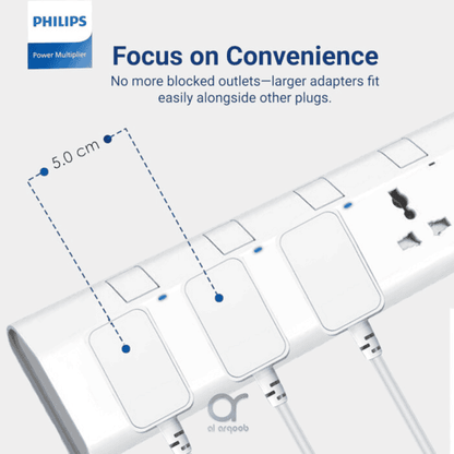 Philips 4-Way Universal Power Extension Cord 1 5M White additional product image