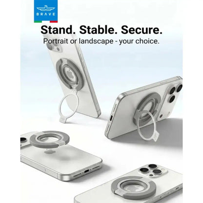 Brave Grip 3-in-1 Magnetic Grip and Kickstand – Grey