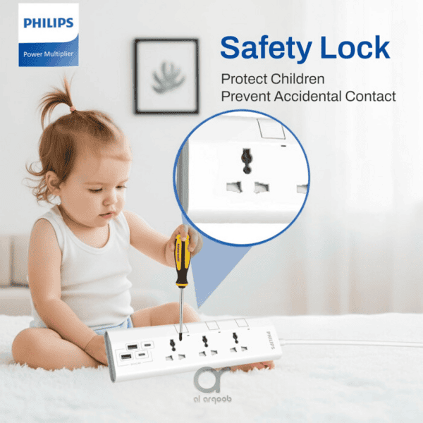 Philips 3-Way Universal Power Extension Cord 1 5M White additional product image
