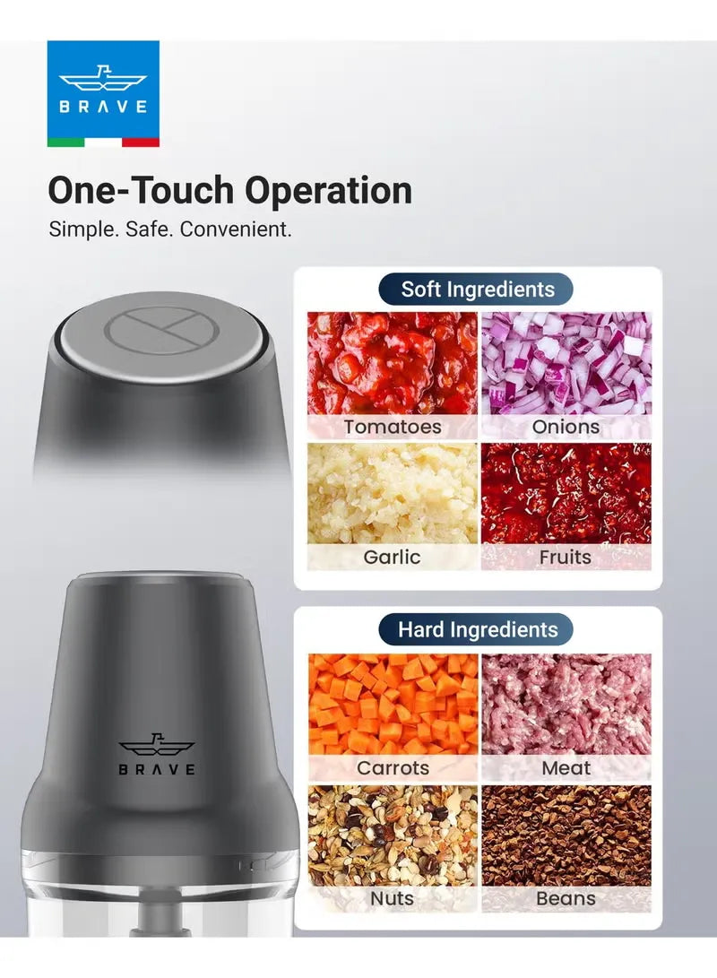 BRAVE BFC-01 Mini Electric Food Chopper 500ml  - Grey