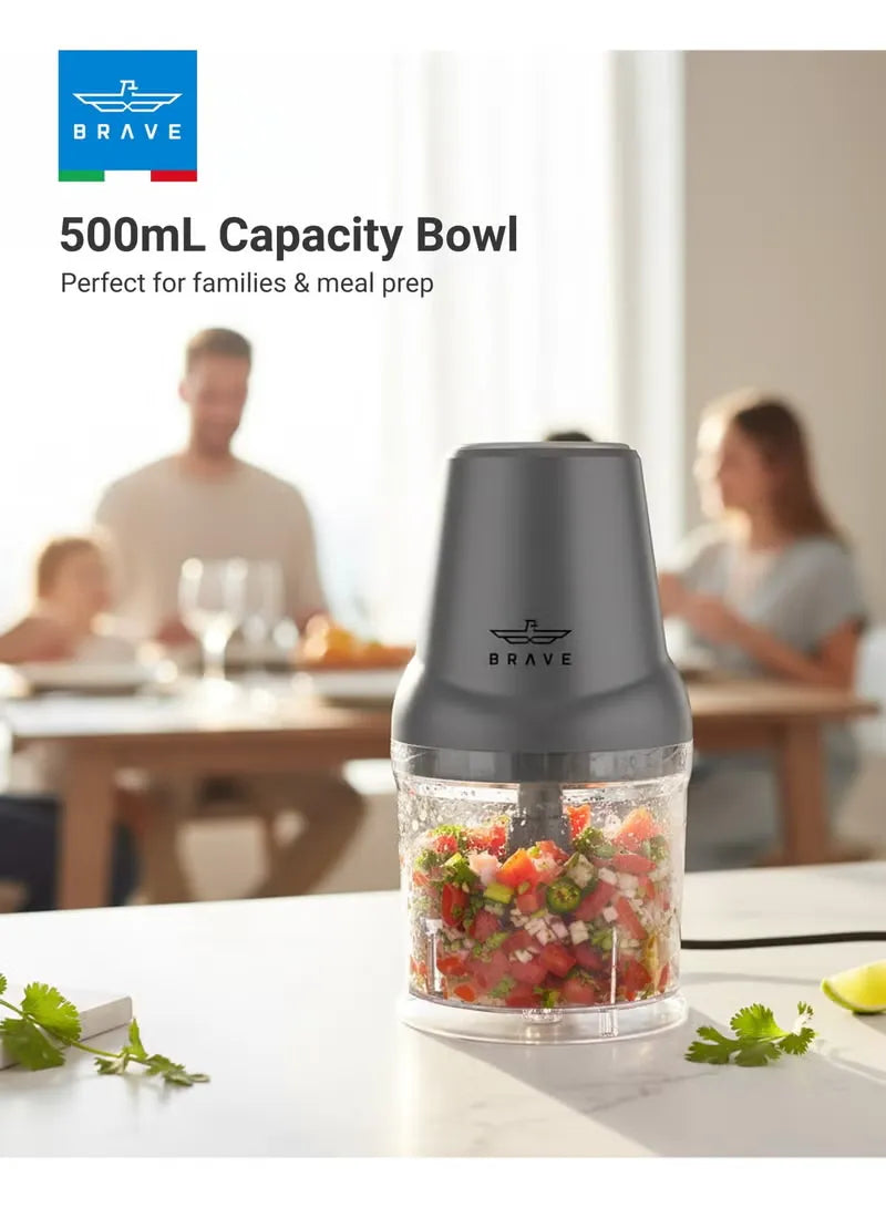 BRAVE BFC-01 Mini Electric Food Chopper 500ml  - Grey