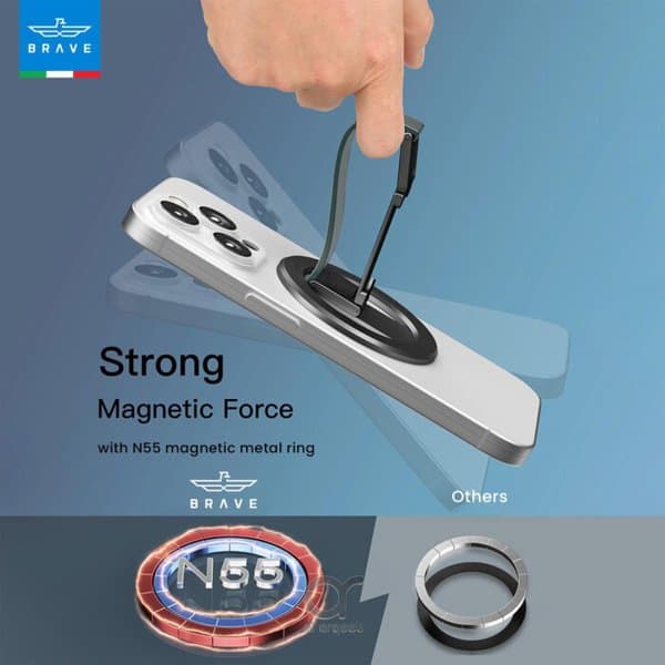 Brave GRIP 3 in 1 Magnetic Grip & Kickstand Gray product photo