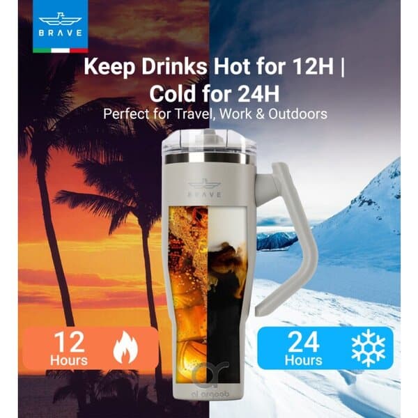 Brave Temp Guard Vacuum Insulated Travel Mug 1200ml - Light Grey product photo