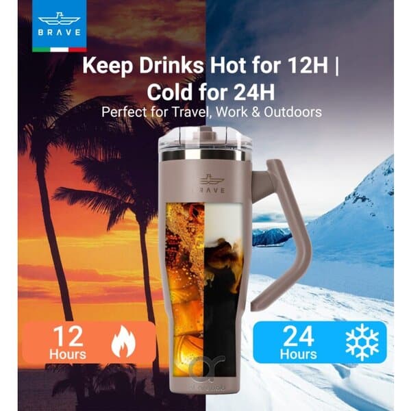 Brave Temp Guard Vacuum Insulated Travel Mug 1200ml - Dark Coffee product photo