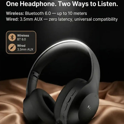 Brave BWH-01 AuraMax ANC Wireless Headphones Bluetooth 6.0, - Black