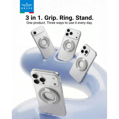Brave Grip 3-in-1 Magnetic Grip and Kickstand – Grey