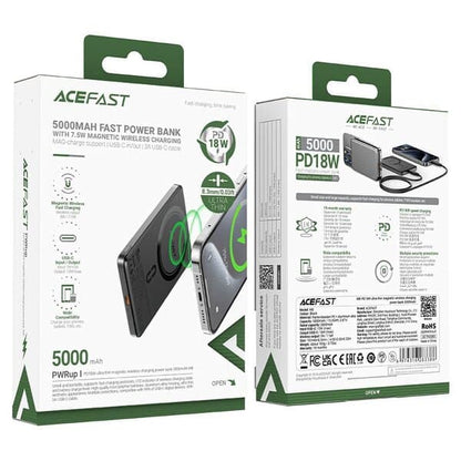 Acefast PD18W Ultra-Thin Magnetic Wireless Charging Power Bank 5000mAh product image