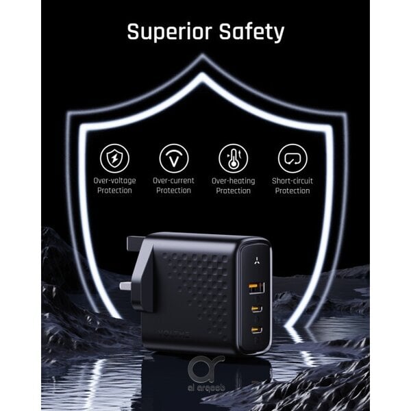 Voltme Revo 100 CCA GaN Tech 3 Ports 100W Wall Charger Black product photo