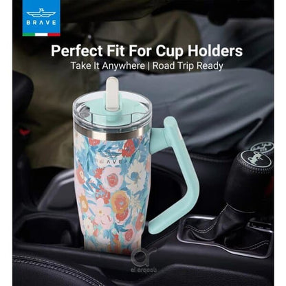 Brave Temp Guard Vacuum Insulated Travel Mug 950ml - Green Rose product photo