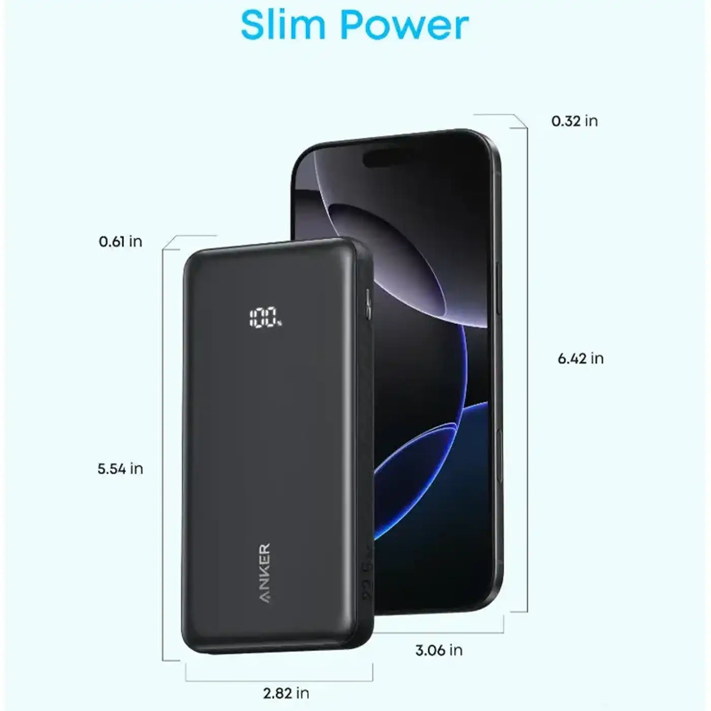Anker Zolo Power Bank 10000mAh 22 5W Fast Charging Built-In USB-C Cable Black