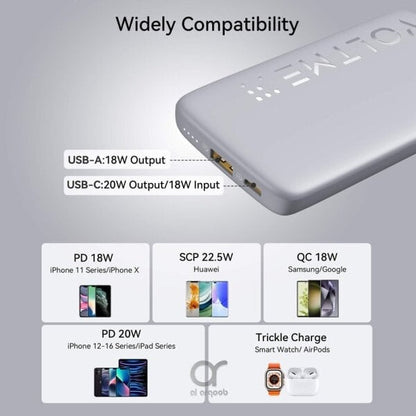 Voltme Hypercore Ultra-Thin 22 5W 10K Grey power bank product image