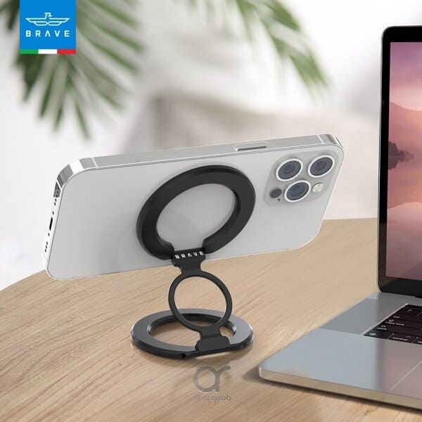 Brave MagGrip 3-in-1 Magnetic Ring Holder & Kickstand- Black product photo