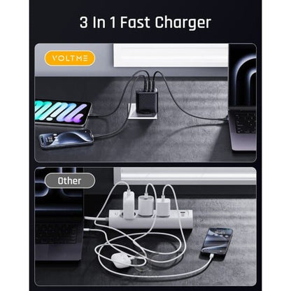 Voltme Revo 100 CCA GaN Tech 3 Ports 100W Wall Charger Black product image